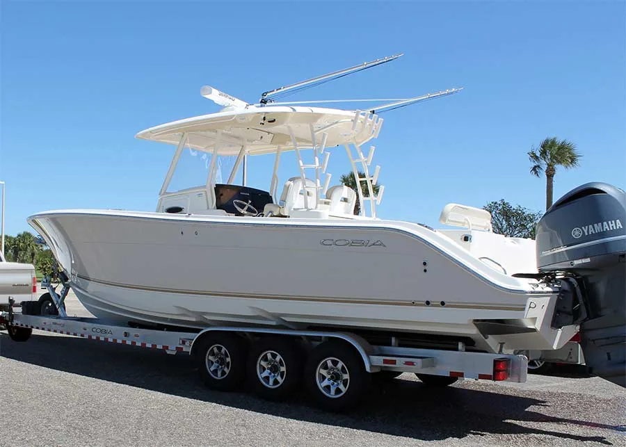 Gatineau boat loaded on a trailer for recovery and towing